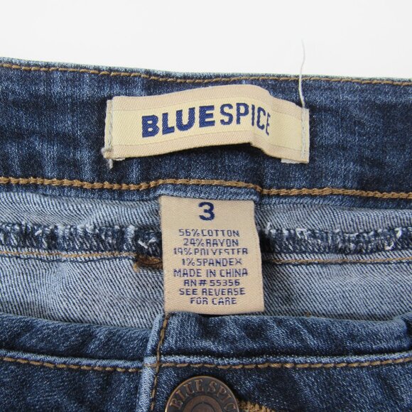 Blue Spice Junior Shorts Cut Off Jeans Lightly Distressed Medium Wash Size 3 - Picture 7 of 7